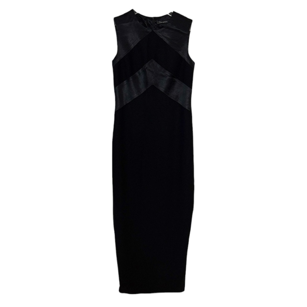 Tahari Maxi Dress | Black Long Sleeve Elegant Full‑Length | Size 6